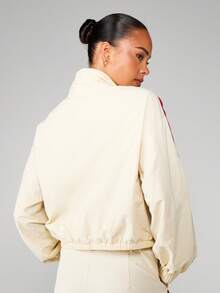 MISSGUIDED Chaqueta deportiva MSGD con puños elásticos y ribetes rojos en contraste para ropa de abrigo casual de primavera - Albaricoque - Ver 2