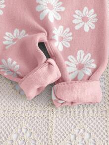 SHEIN Newborn Baby Girl Floral Print Long Sleeve Romper Jumpsuit, Autumn/Winter