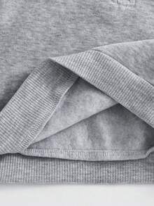 男婴休闲可爱百搭蓝色针织连帽衫和松紧腰裤套装 - 淺灰色 - 查看 6