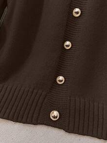 Franclia Women's New Autumn/Winter Off Shoulder Unique Sexy Luxurious High-End Pullover Sweater (Waist Belt Not Included) - Coffee Brown - View 7