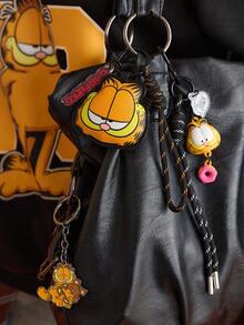 GARFIELD | SHEIN 1 chiếc mặt dây chuyền trang trí in hình bằng da PU, dùng để treo túi xách, móc khóa, có thể treo trên túi, ví, quần áo, hình mèo. - Nhiều màu - Xem 3