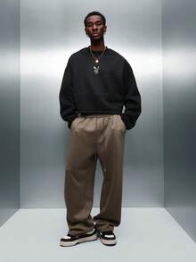 PLAYBOY X SUMWON Men's Rhinestone Embellished Crop Sweatshirt With Logo Print Design For Casual Winter Street Style - Black - View 4