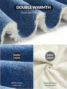 EMERY ROSE Chaqueta vaquera de manga larga con botones delanteros y forro térmico de unicolor para tallas grandes - Lavado ligero - Ver 9