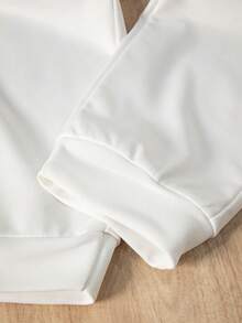 2件套青少年男孩休闲渐变色字母印花连帽衫和运动裤套装，秋冬 - 黑色 - 查看 4