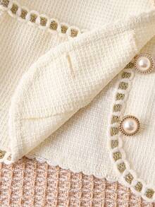 Souflis Kleine Mädchen Prinzessin Stil Jacke und plissierter Rock 2-teiliges Set, Herbst