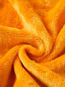 GARFIELD | SHEIN 2pcs Baby Boy Orange Cute Cat Embroidery Plush Sweatshirt And Navy Blue All-Over Print Pants Set, Suitable For Autumn/Winter Baby Set Autumn Winter Season - Orange - View 5