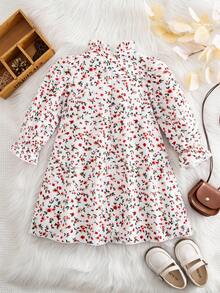 SHEIN Emery Rose Kids Đầm dài tay dáng rộng dễ thương cho bé gái, họa tiết hoa màu mơ, thắt nơ, thích hợp cho kỳ nghỉ hè; Đầm hoa mùa thu, đầm thu màu trắng ngà điểm xuyết đỏ cháy; Đầm xuân thu cho bé gái; Đầm hoa nhún bèo tay dài, chi tiết nơ to và xếp nếp cho bé gái; Đầm hoa tay dài, cổ bèo nhún, thắt nơ to cho bé gái; Đầm chữ A dễ thương, đầm nơ; Đầm in họa tiết hoa mùa thu cho bé gái. - Màu be - Xem 14
