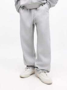 SUMWON Regular Men's Oversized Hooded Sweatsuit Co-Ord Set Fleece Hoodie Sweatpants Tracksuit Winter Loungewear - Grey - View 4