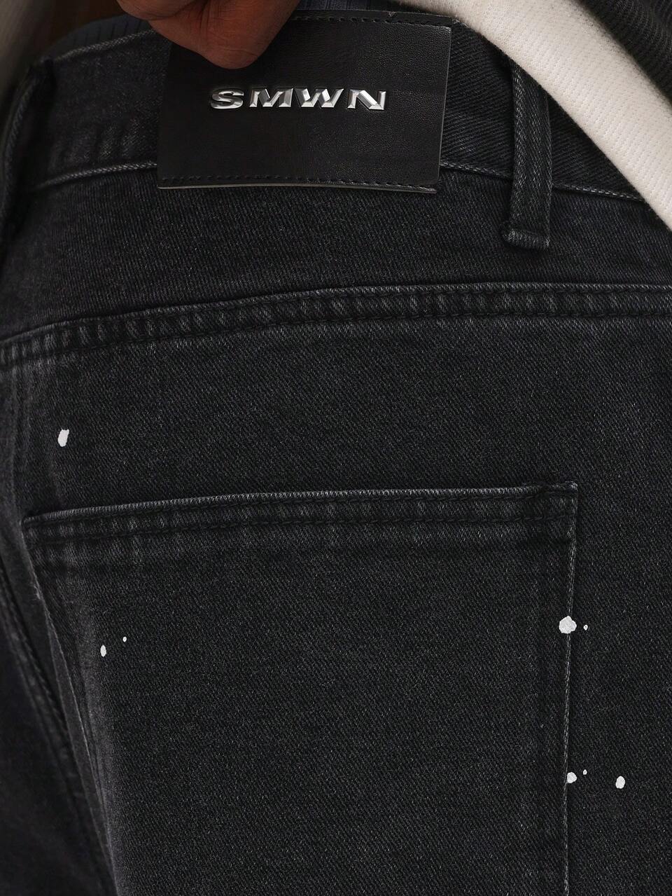 Painted Baggy Wide Leg Denim Jeans