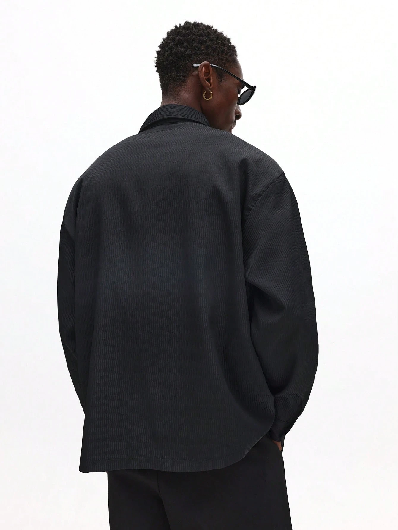 Chemise boutonnée à manches longues en velours côtelé
