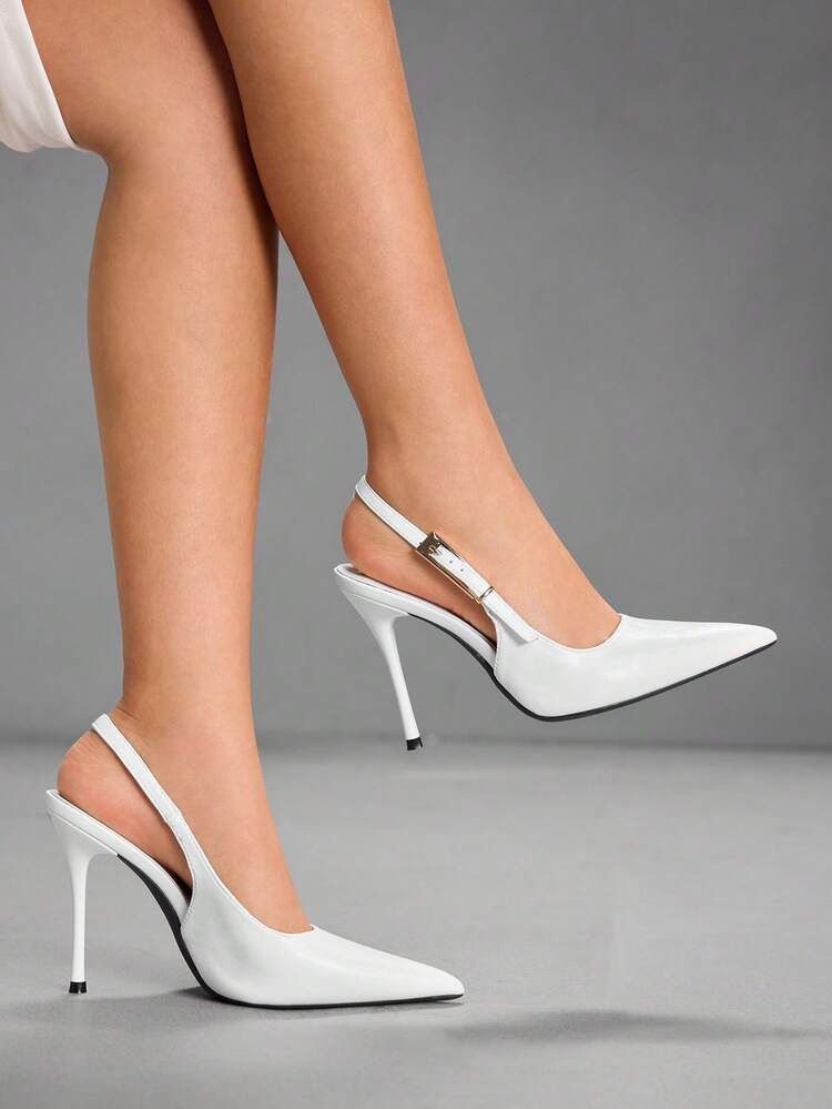 CUCCOO SZL Women's Casual Solid Color Stiletto Heel Backless Pumps For Christmas Spring Shoes