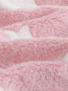 Cozy Pixies 女婴保暖连帽长袖系腰长袍，带星星和月亮图案，厚实保暖，适合冬季，粉色