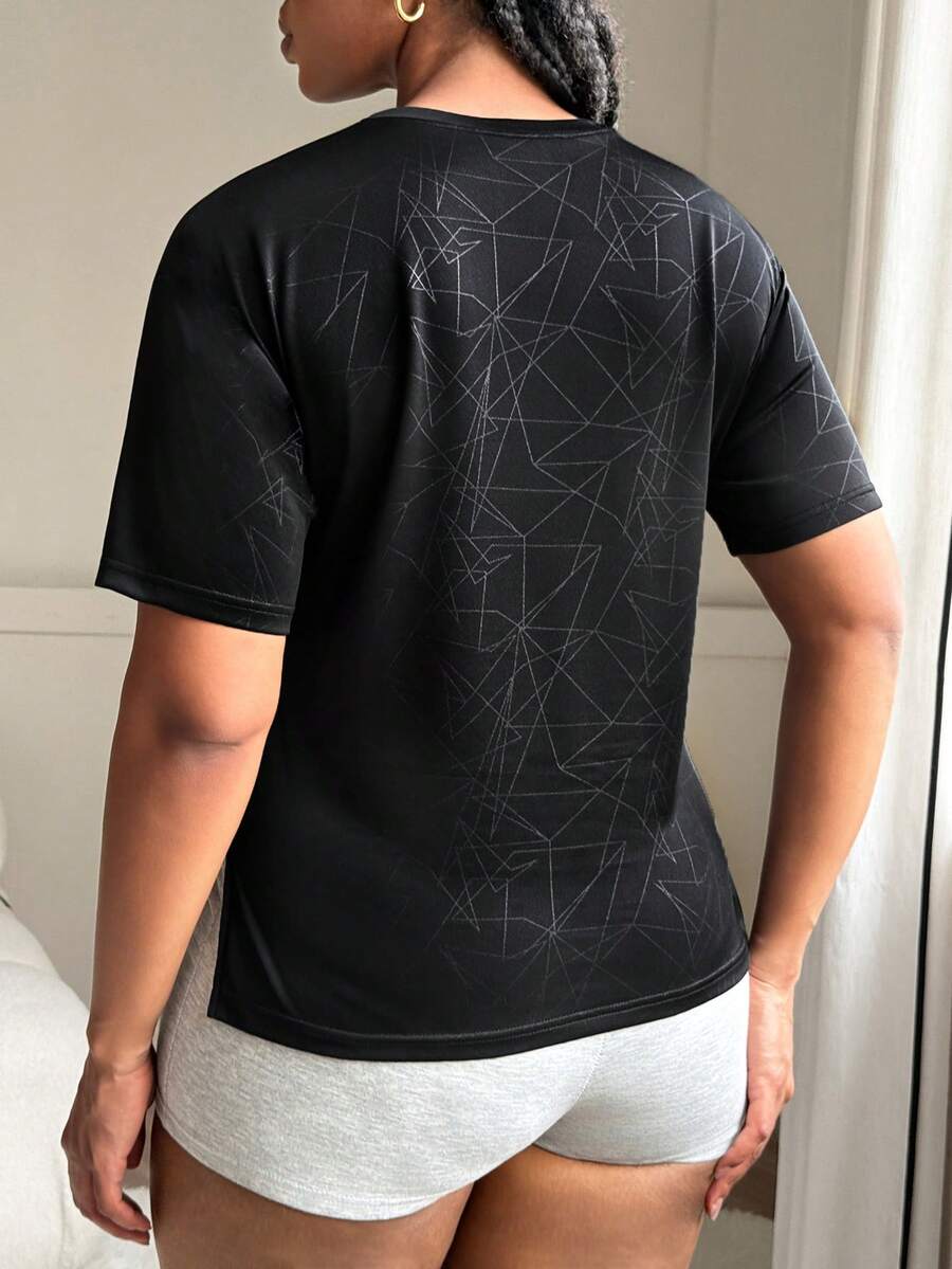 Rhythm Era 全新百搭休闲户外跑步健身瑜伽运动T恤 - 黑色 - 查看 1