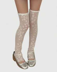 ROMWE Goth Ống giữ ấm chân cho nữ - trắng - Xem 6