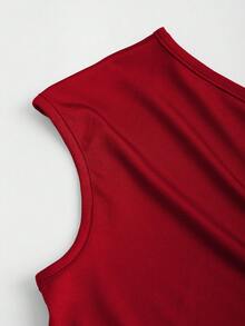 Sweetra 女式纯色系带褶饰三件套 T 恤 - 彩色 - 查看 6