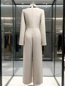 Franclia Quần kaki ống rộng tay dài ôm sát, dáng rộng, thoải mái và đa năng khi đi làm vào mùa thu/đông dành cho nữ - Màu Khaki - Xem 2