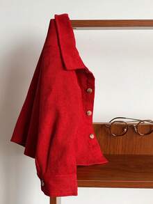 4 件套家庭装，妈妈和我，男婴，女婴，红色灯芯绒长袖衬衫，柔软舒适百搭百搭，适合居家、外出、秋季、冬季、圣诞节