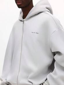 SUMWON Regular Men's Oversized Hooded Sweatsuit Co-Ord Set Fleece Hoodie Sweatpants Tracksuit Winter Loungewear - Grey - View 5