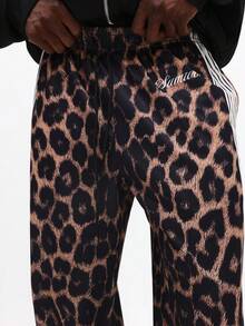 Quần thể thao họa tiết da báo có sọc bên hông, thoải mái, vừa vặn, dễ chịu - màu nâu - Xem 6