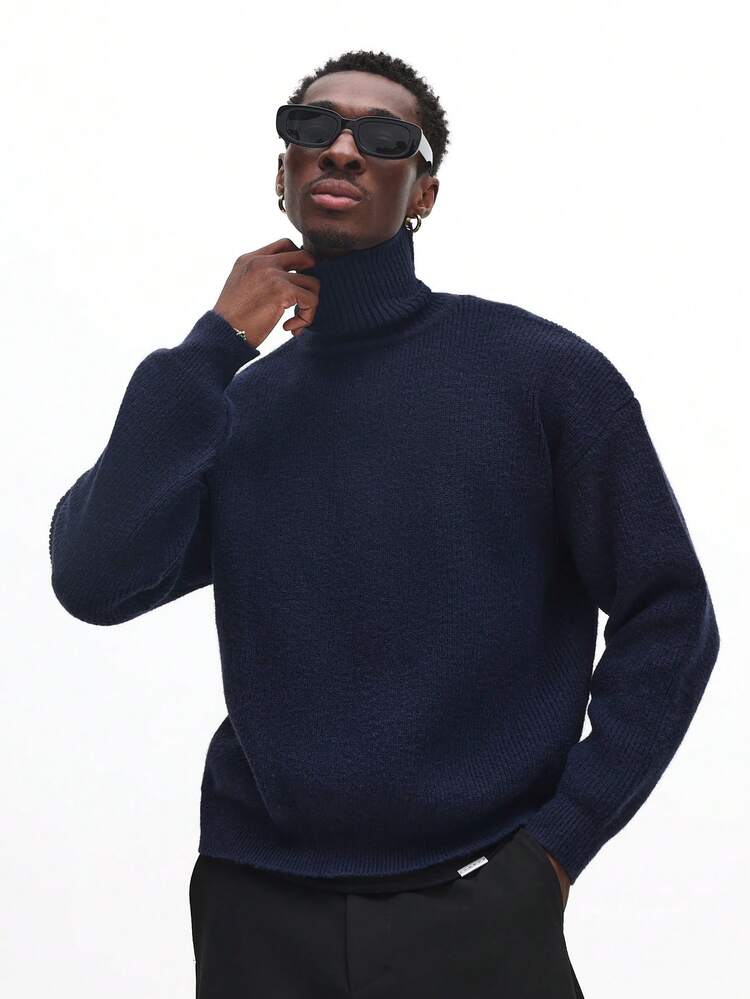 Relaxed Fit Knitted Turtleneck Sweater