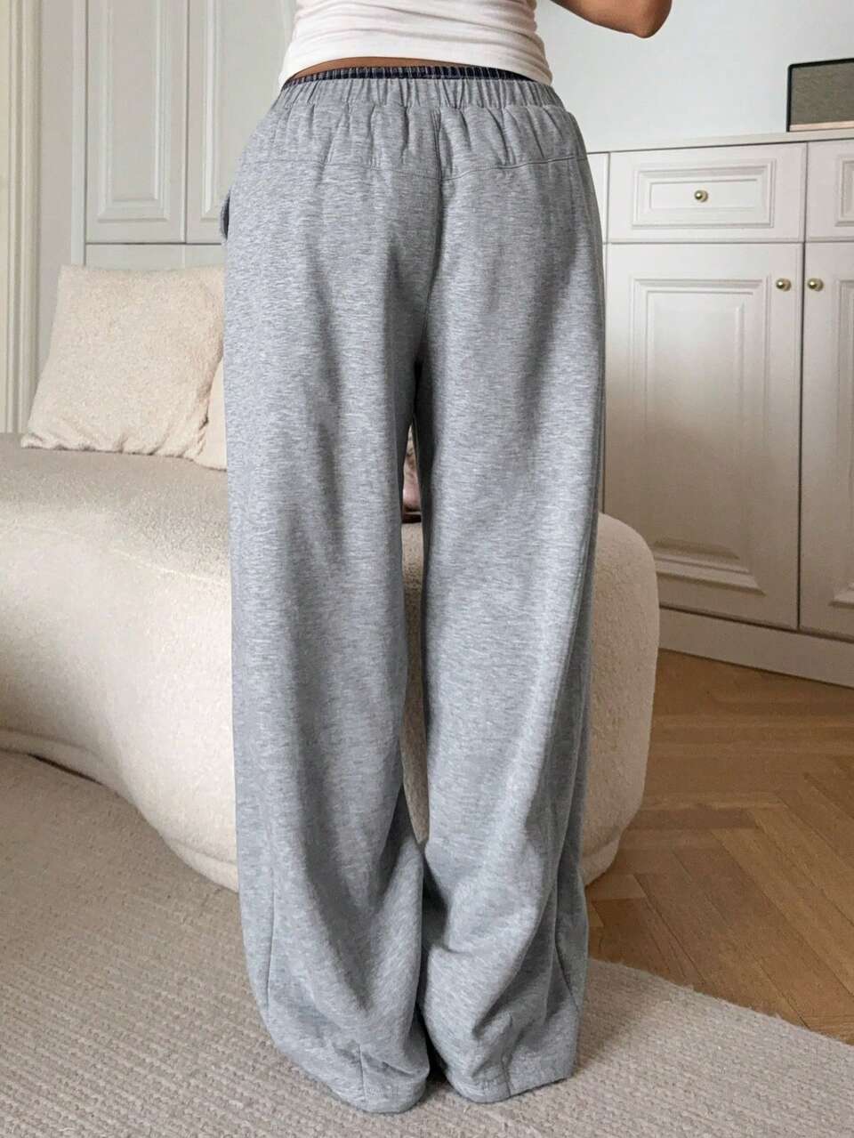Women's Plaid Patchwork Drawstring Waist Loose Fit Thermal Lined Lounge Cozy Pants, Winter