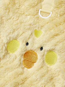 PETSIN 甜心天鹅绒宠物背心 - 可爱的毛绒夹克，带有可爱的动物刺绣、牵引扣设计，全身舒适，适合小型犬、猫、幼犬，非常适合玩耍或休闲散步