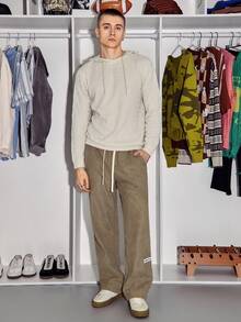 STEELVANCE Men's New Striped Fashionable Pullover Knit Sweater Earthy Cream Beige Fall Winter - Khaki - View 4