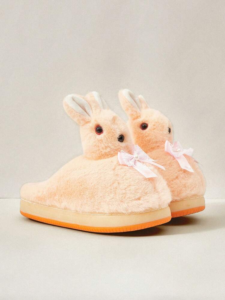 Zapatillas de estar por casa con textura de peluche para mujer, de moda