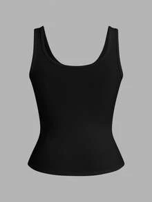 Slaydiva 3件装 黑色+白色 休闲基本款工字背心 无袖 深V领 罗纹 女式背心 - 彩色 - 查看 7