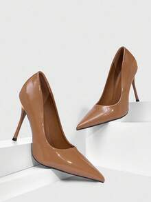 CUCCOO SZL Women's Pointed Toe Stiletto High Heel Pumps, Suitable For Commuting, Dating, Party And Other Occasions For Christmas Spring Shoes - Camel - View 3