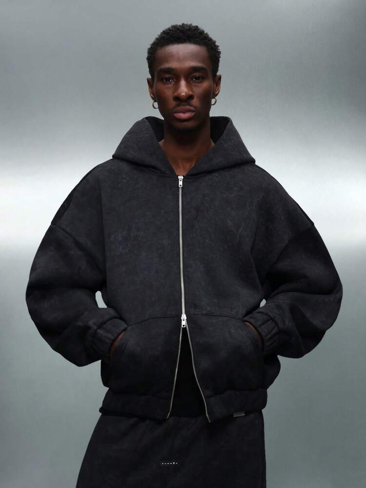 PLAYBOY X SUMWON Oversized Full Zip Hoodie With Drawstring