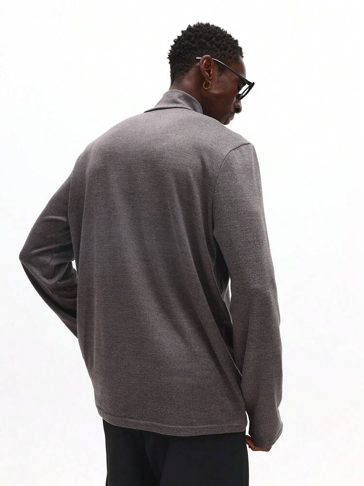 Bluza SUMWON z zamkiem błyskawicznym 1/4, z długim rękawem i stójką, idealna na jesień i zimę, w jednolitym kolorze
