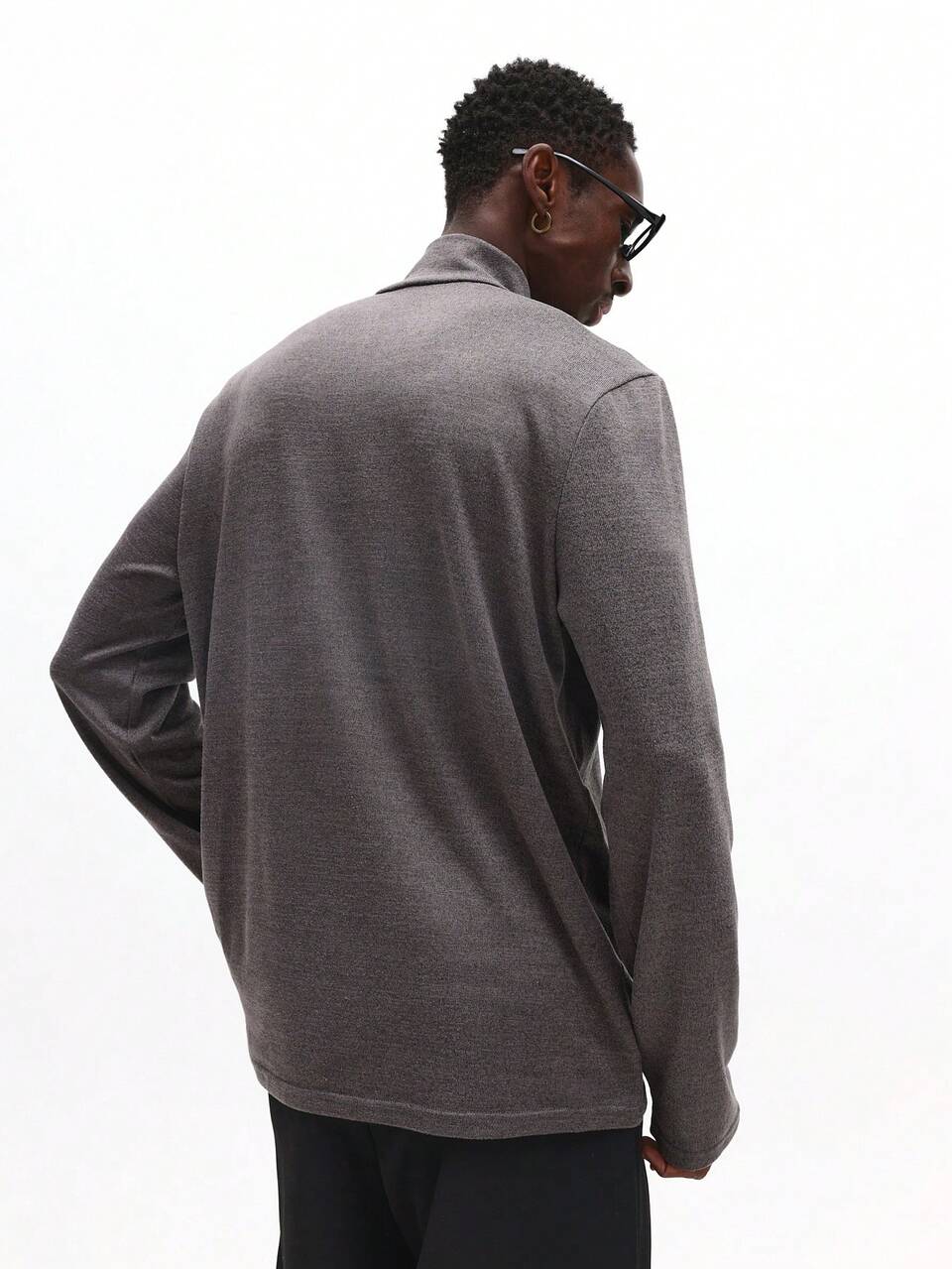 SUMWON Quarter Zip Pullover Long Sleeve Casual Sweatshirt With Stand Collar For Fall Winter Layering Plain