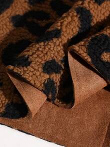 GlowEve 棕色豹纹绒面绒时尚马甲外套，适合下午茶日常休闲办公室时尚外出派对优雅婚礼万圣节圣诞节新年秋冬标准尺码服装 - 彩色 - 查看 5