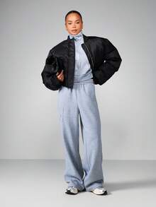 MISSGUIDED Women Funnel Neck Full Zip Sweatshirt Long Sleeve Tracksuit Jacket Casual Winter Athleisure Top - Grey - View 3