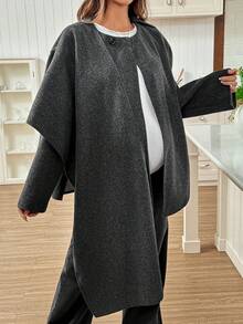 SHEIN Maternity Casual Loose Jacket For Everyday Wear, Autumn