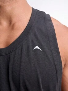 Men's Casual Versatile Solid Color Tank Top ARC-1076-BLK