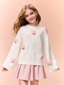 Fall Winter Vintage Tween Girls Sweaters