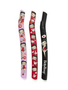 Betty Boop x SHEIN 3 Pcs Straight Handle Eyebrow Trimmers With Protective Cap,Painless Hair Remover Razors,Durable Trimming Blades Scratchproof Scratch-Resistant Portable Beauty Tool,Crescent Eyebrow Shavers,Professional Makeup Tool For Eyebrow Trimming And Precision Grooming,For Beginners To Avoid Injury Suitable For Eyebrows, Face, Body And Other Areas,Pink Red Lady Love Cute Brows & Lash Tools,Gift Ideas,Party,Holiday,Valentine's Day - Multicolor - View 6