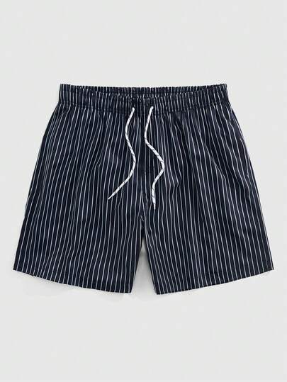 Prep Pantalones cortos con cordón a rayas para hombres