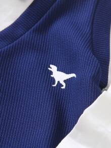 SHEIN 2pcs/Set Young BoyTextured Knit Sweater With Mock Neck And Graphic Tee, Casual Cargo Pants Outfit, Suitable For School, Autumn/Winter