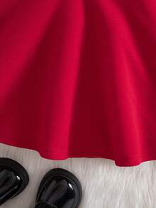 Babygirl 优雅可爱的红色碎花无袖连衣裙 - 彩色 - 查看 4