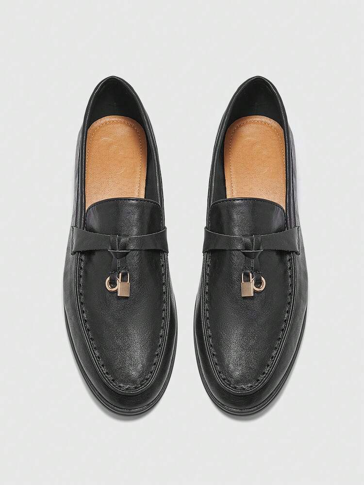 CUCCOO BIZCHIC Women's Fashion Black PU Leather Comfortable Casual Loafers, Suitable For Commuting, Outdoor, Shopping, Work, Daily Wear For Christmas Spring Shoes