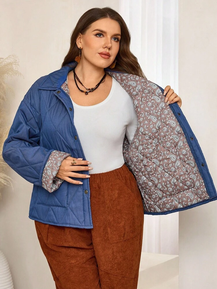 Plus Size Women Dropped Shoulder Long Sleeve Single-Breasted Pocket Casual Winter Jacket Winter Clothes For Women Cozy Fall And Winter Clothes For Women