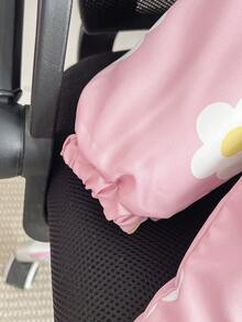 Elladie kids Abrigo acolchado con capucha con cremallera para niñas jóvenes en invierno, abrigo acolchado con bolsillo en la cintura, estampado floral grueso y elegante - Rosa - Ver 5