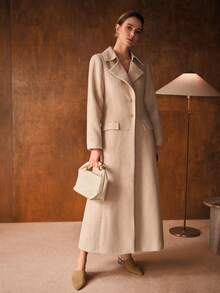 MOTF PREMIUM Abrigo largo de mujer de un solo botonadura, elegante y casual, para otoño/invierno