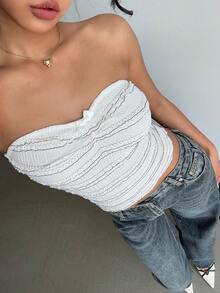 Aloruh Women's Solid Color Elegant Lace Camisole Top, Minimalist Daily Wear,White Top