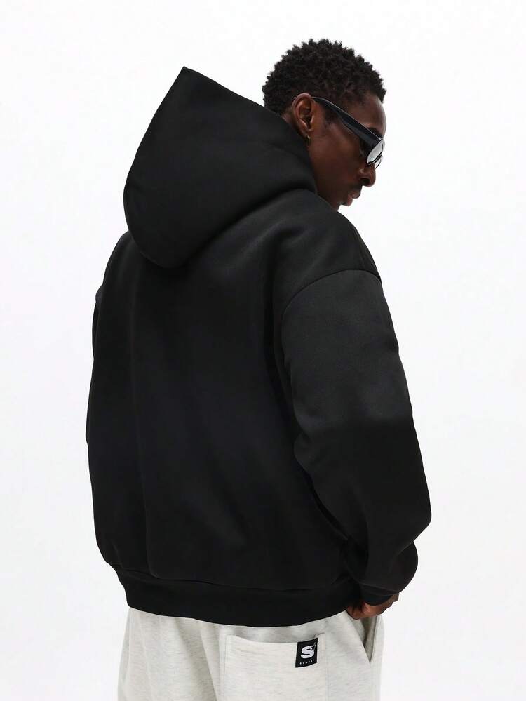 Pullover Hoodie With Color Block Panels