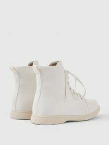 Sleekvia Women's Casual Versatile Lace-Up Ankle Boots For Christmas - Beige - View 8