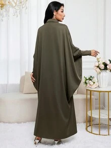 Al Najma 女士土耳其长裙和阿拉伯传统长袍 - 橄欖綠 - 查看 3